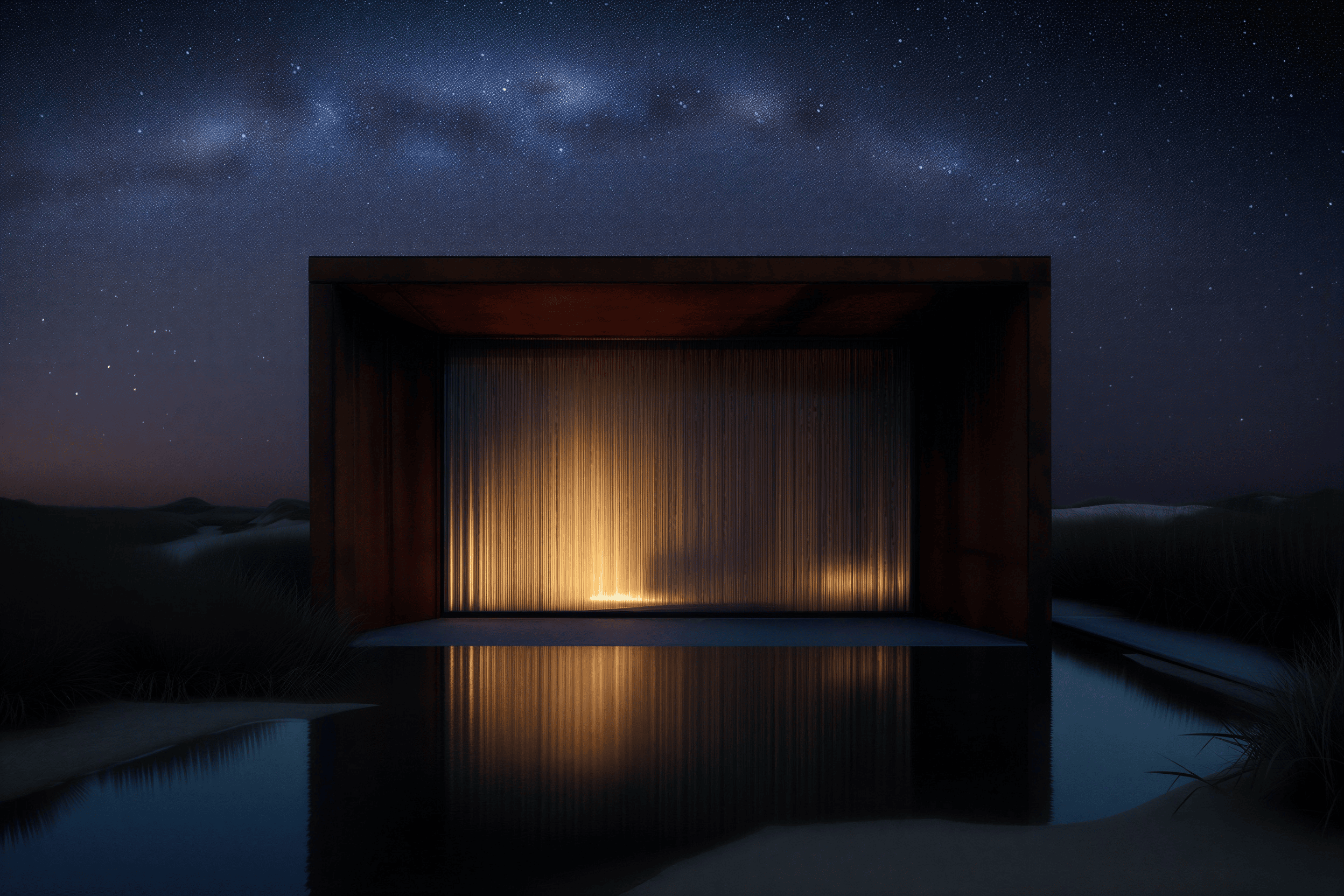 Modern architecture at night